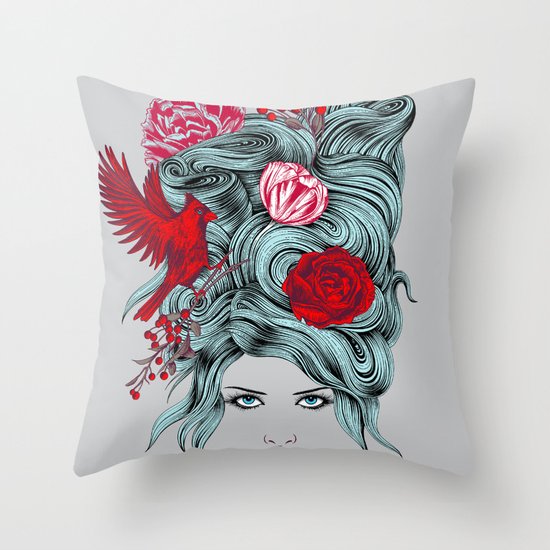 Winter Girl Throw Pillow