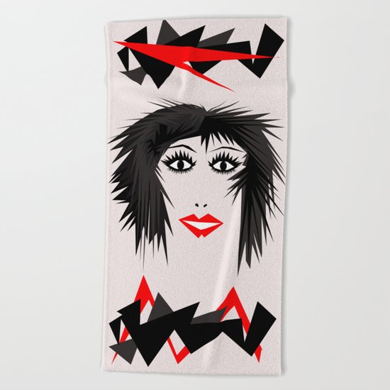 wow | a girl Beach Towel