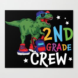 2nd Grade Crew Student Dinosaur Canvas Print
