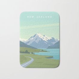 New Zealand Bath Mat | Southisland, Zealand, Auckland, Drawing, Northisland, Mountain, Campervan, Visitnewzealand, Newzealand, Vintage 