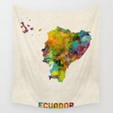 Ecuador Watercolor Map Wandbehang