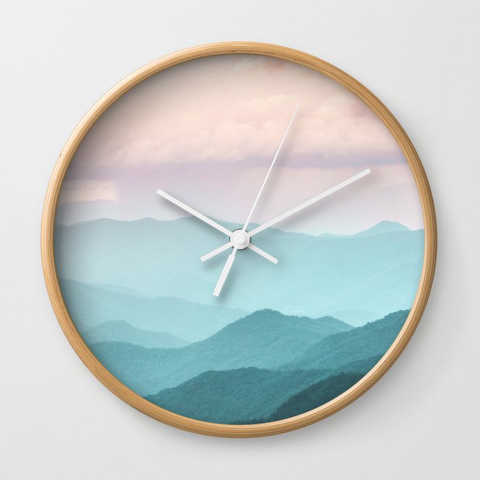 Smoky Mountain National Park Sunset Layers II - Nature Photography Wall Clock