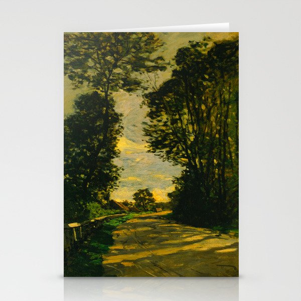 Claude Monet Impressionist Landscape Oil Painting Walk (Road of the Farm Saint-Siméon) 1864 Stationery Cards