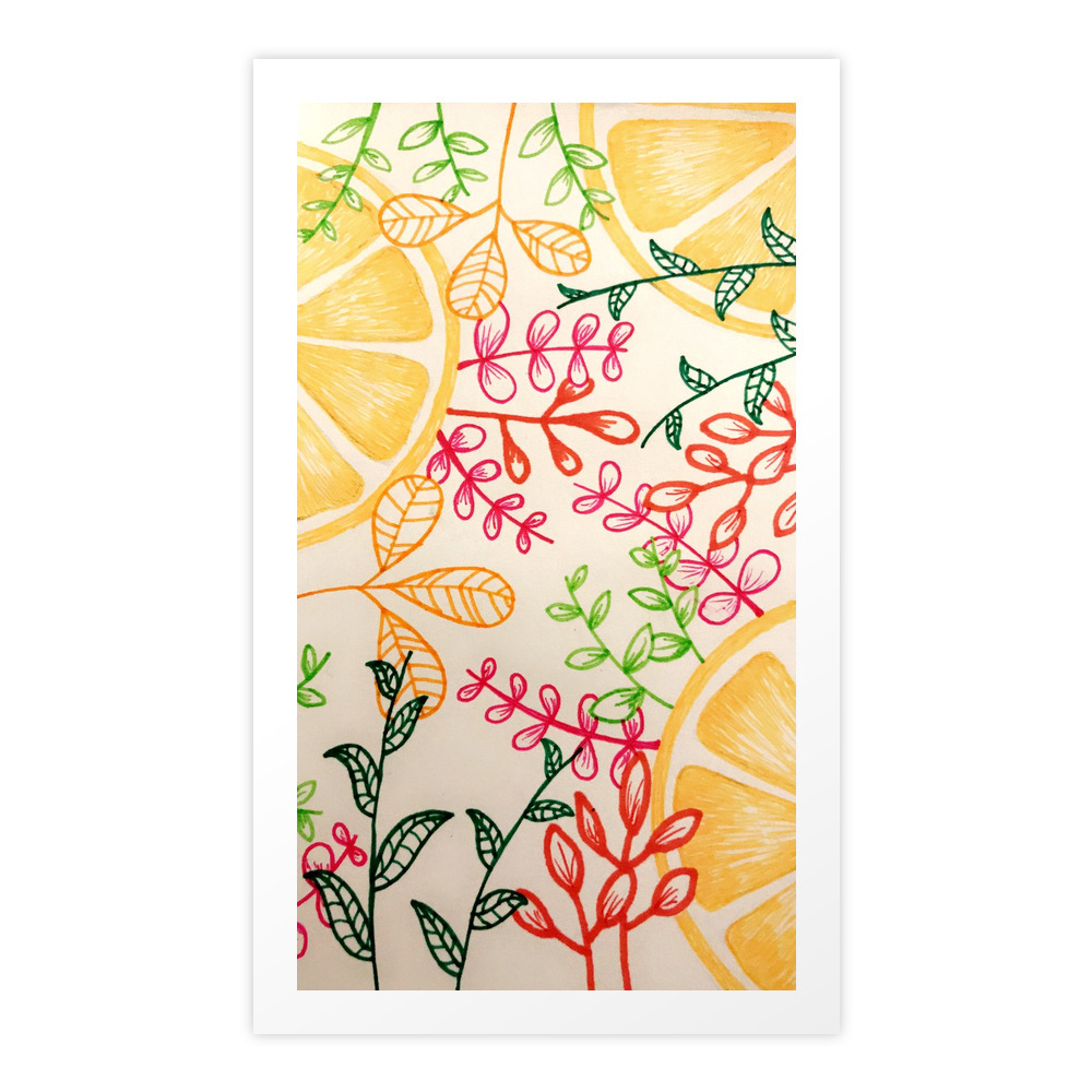 Colorful Leaves Art Print by rebeccasdoodles
