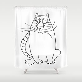 Pensive Cat Shower Curtain
