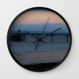 Clevedon Pier Sunset Wall Clock