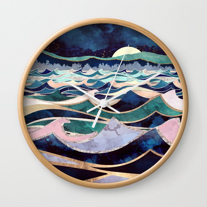 Moonlit Ocean Wall Clock