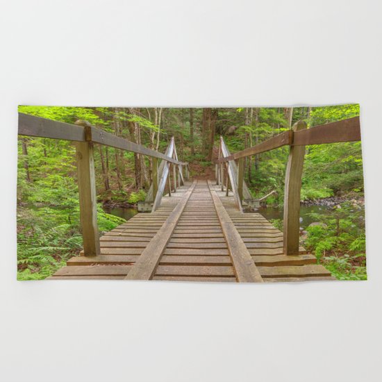 Forest Track Bridge Beach Towel