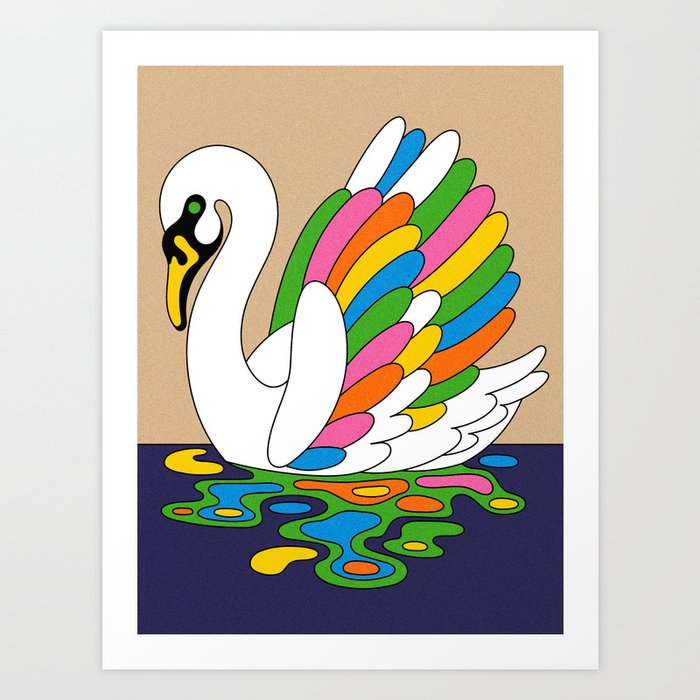 Vintage Timeless Swan Art Print