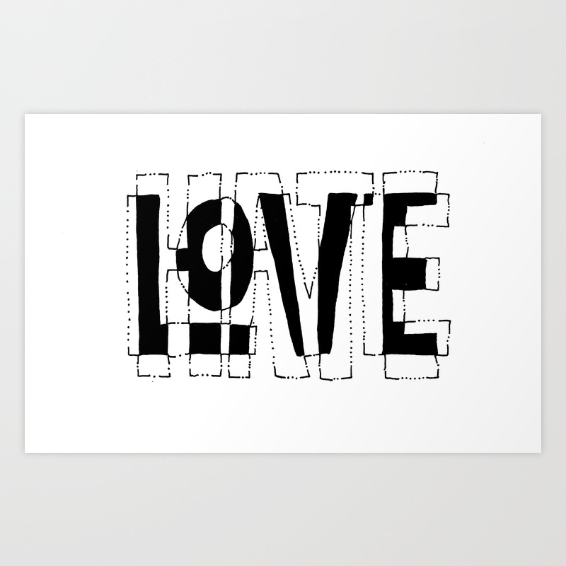 Love Hate Art Print By Kristajaworski Society6