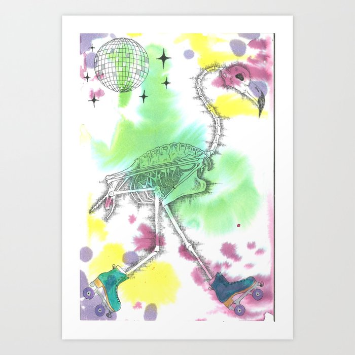 Disco Flamingo Art Print
