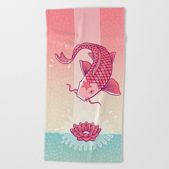 Perseverance // Koi & Lotus Beach Towel