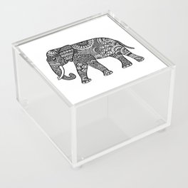 Patterned elephant tangle Acrylic Box