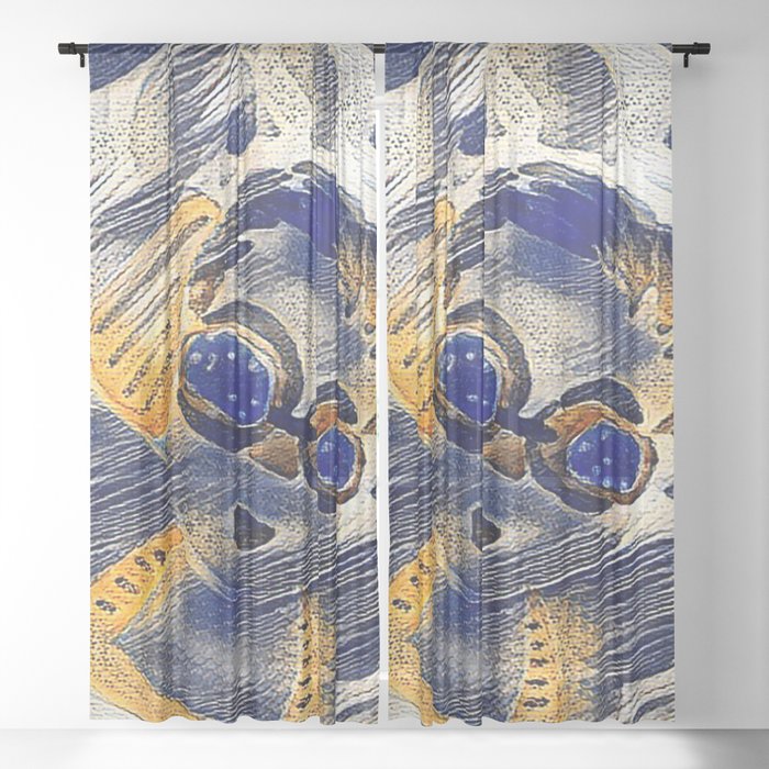 A girl swimming under the water in a pool illustration design Sheer Curtain