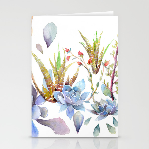 A Succulent Mixture Botanical Design Stationery Cards by violettaboya