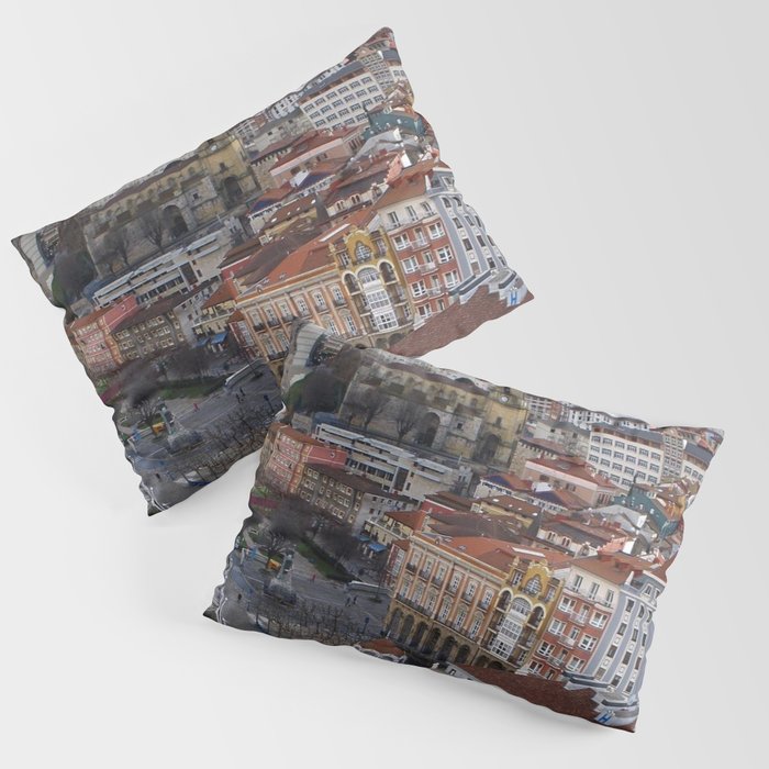 Spain Photography - Overview Over The City Of Gexto Pillow Sham