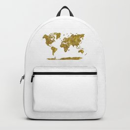 world map in watercolor gold color Backpack