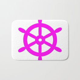 Ship Wheel (Magenta & White) Bath Mat