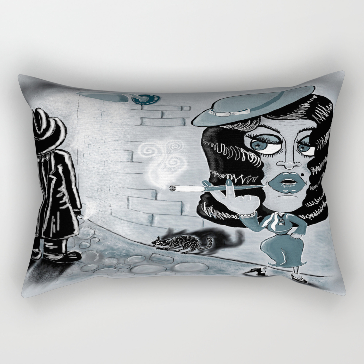 Femme Fatale and the Unknown Man, film Rectangular Pillow by Amy |