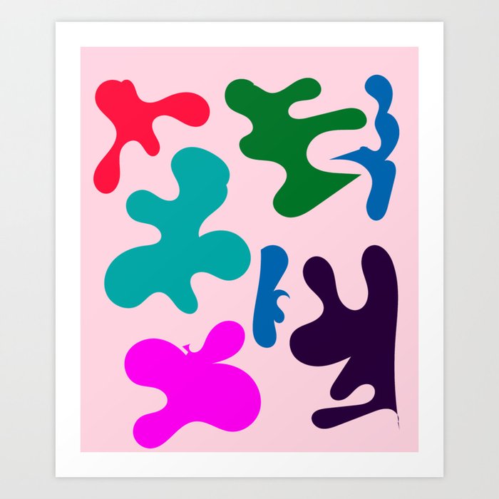 10 Henri Matisse Inspired 220527 Abstract Shapes Organic Valourine Original Art Print