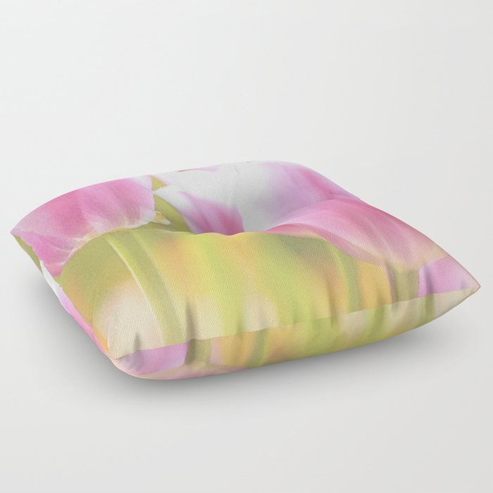Spring is here with wonderful  colors - close-up of tulips flowers #decor #society6 #buyart Floor Pillow