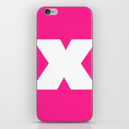 x (White & Dark Pink Letter) iPhone Skin
