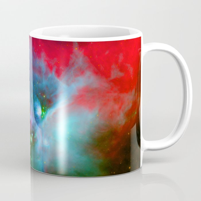 Young Stars in Galactic Dust Cloud Red Purple Blue Coffee Mug