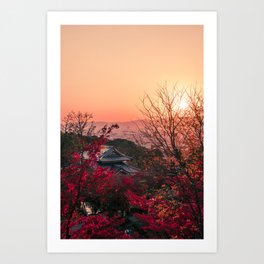 Magical sunset in Kyoto Art Print