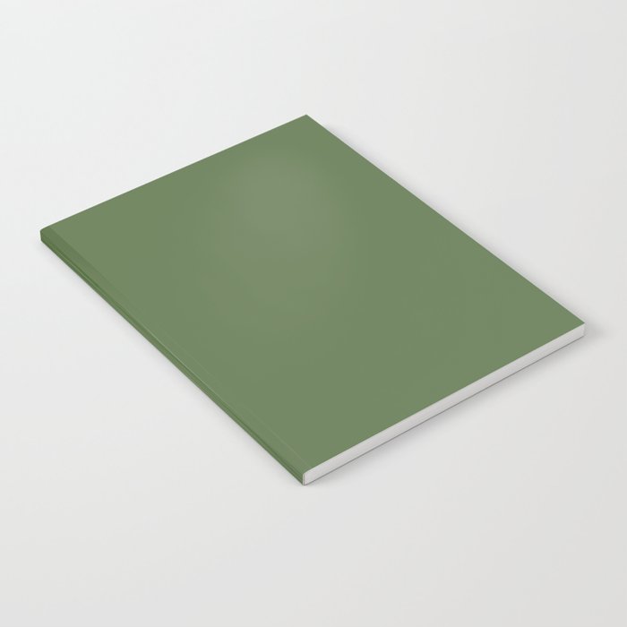 Dark Green Solid Color Pantone Kale 18-0107 TCX Shades of Green Hues Notebook
