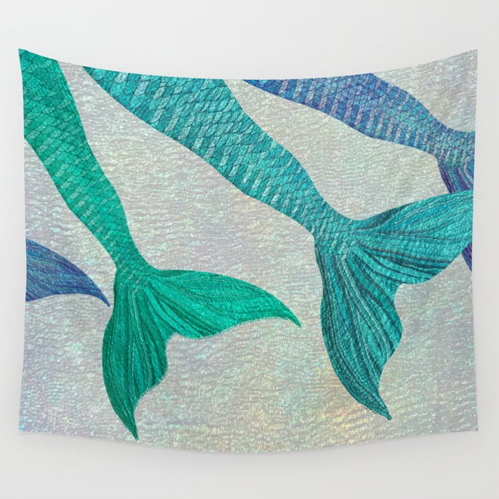 Glistening Mermaid Tails Wall Tapestry