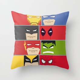 Minimalist Superheroes Throw Pillow
