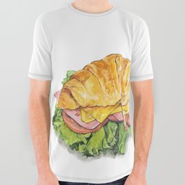 Taste of Colour . Croissant Sandwich All Over Graphic Tee