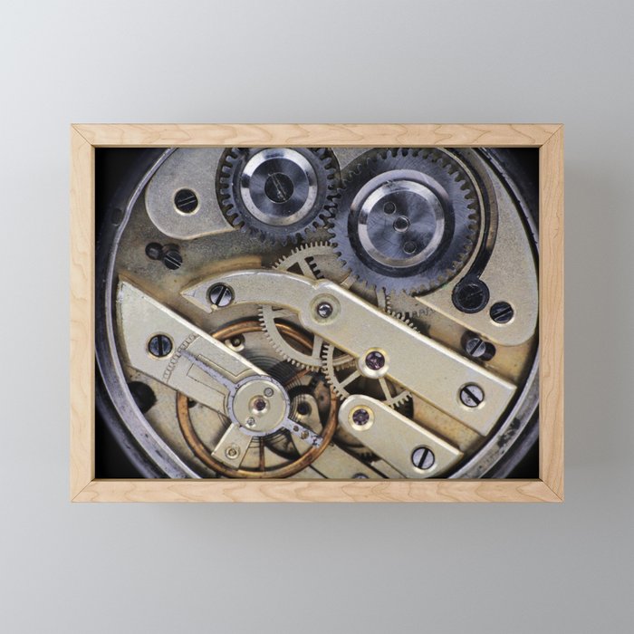 Clockwork mechanism  Framed Mini Art Print