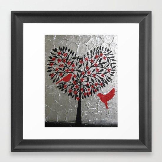 Red Silver Black Tree Of Life Love Painting Art Picture Design