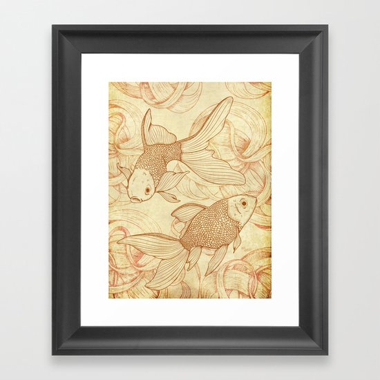 Vintage Goldfishes Framed Art Print