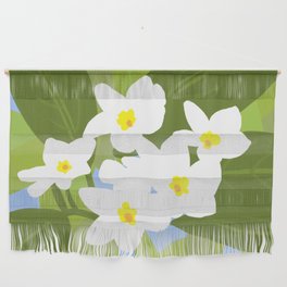 Jungle Flowers Modern Retro Floral Wall Hanging