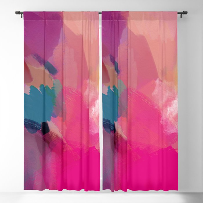 PINK abstract landscape Blackout Curtain