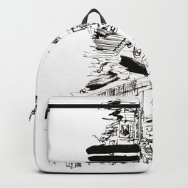 Architecture Sketchbook_13_ DK_B_W (5) Backpack | Digital, Acrylic, Pattern, Typography, Graphite, Colored Pencil, Illustration, Stencil, Black And White, Street Art 