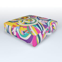 Listen to the voice of Love Colorful Graffiti Tribal Art Outdoor Floor Cushion