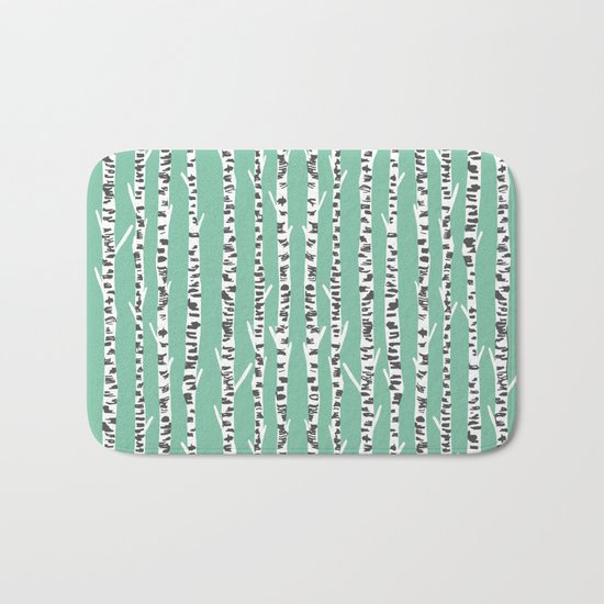 Birch Tree northwest minimal forest woodland nature pattern by andrea lauren Bath Mat
