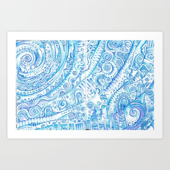 Consider Blue for a moment or two Art Print
