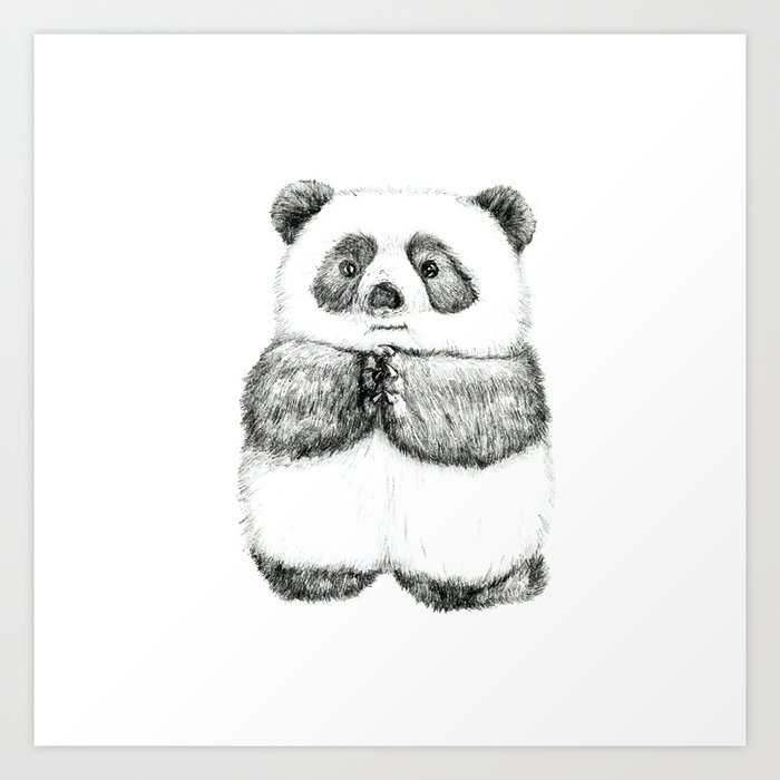 Praying panda Art Print by SerialsCharacters | Society6