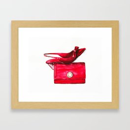 “The Red Shoe” Watercolor Fashion Illustration Framed Art Print