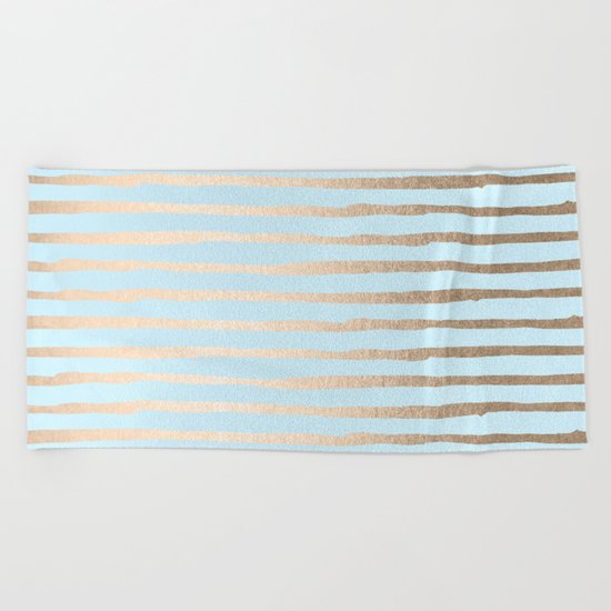 Abstract Stripes Gold Tropical Ocean Sea Turquoise Beach Towel