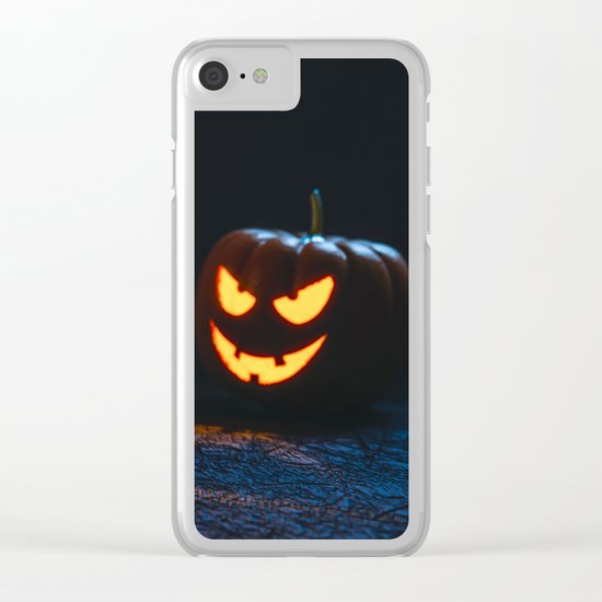 Halloween Pumpkin Lantern Clear iPhone Case