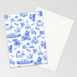 Miami Toile - Blue Stationery Card