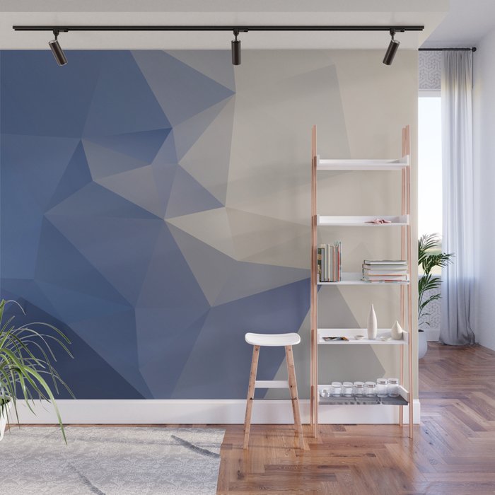 Blueberg – modern polygram illustration Wall Mural
