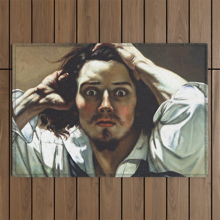 Gustave Courbet "The Desperate Man (Self-Portrait)" Outdoor Rug