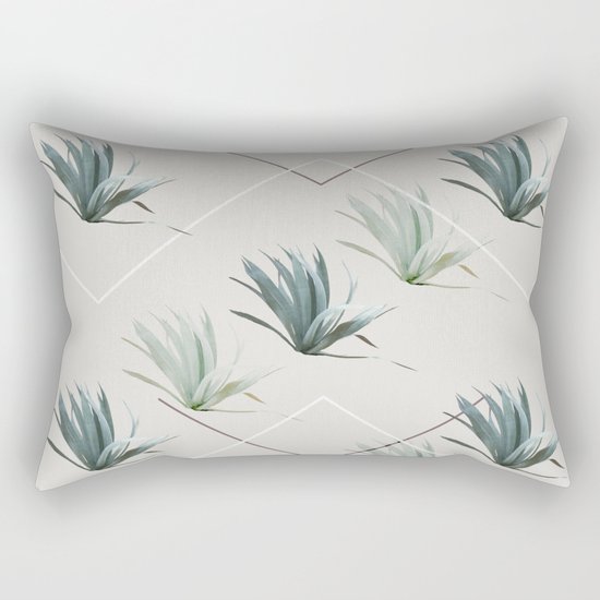 Succulents with Chevrons Rectangular Pillow