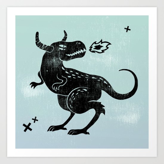 Fire monster Art Print